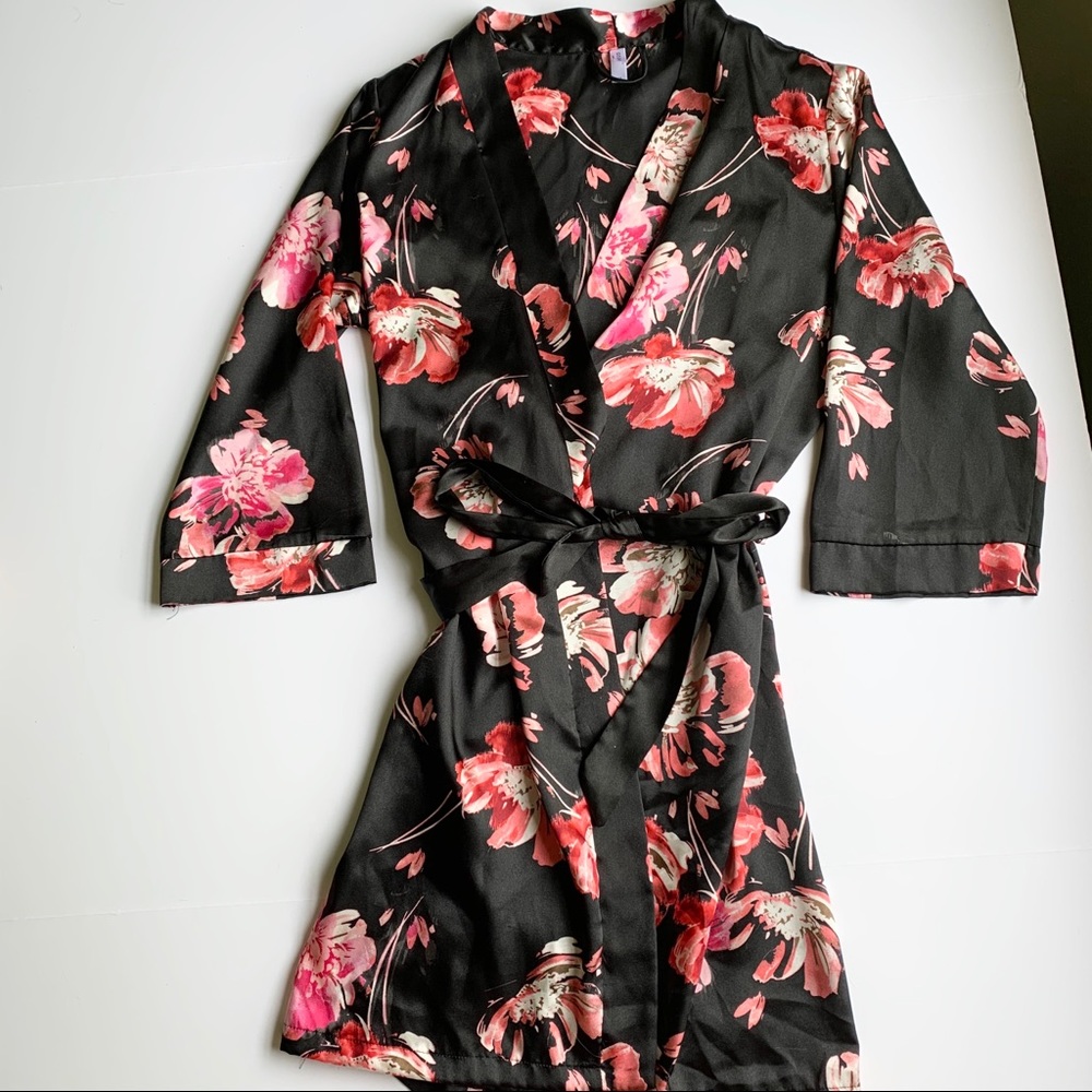 Floral Satin Robe
